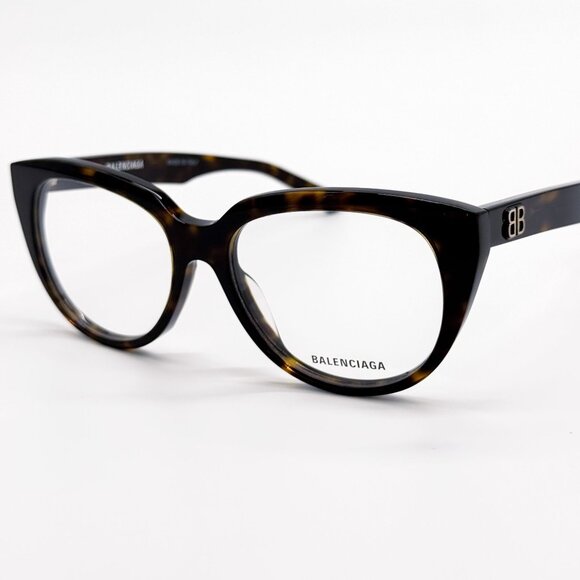 NEW BALENCIAGA EYEGLASSES BB0131O 005 ROUND OVAL DARK HAVANA WOMEN EYEWEAR BALEN - Picture 2 of 9